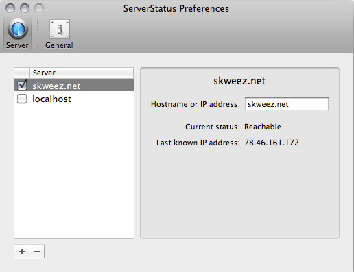 ServerStatus 1.0 : Main window