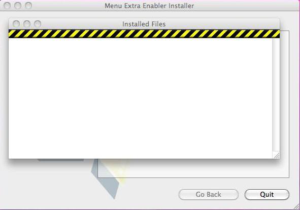 Menu Extra Enabler Installer 1.0 : Main window