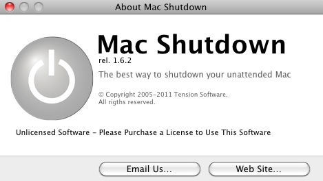 Mac Shutdown 1.6 : About window