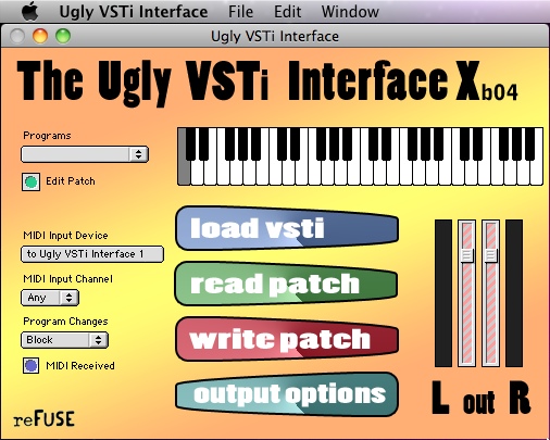 Ugly VSTi Interface 0.4 : Main window