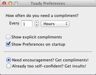 Toady 2.0 : Preference Window