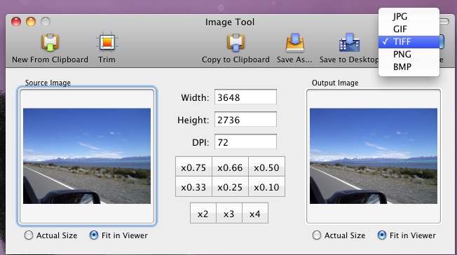 Image Tool 1.4 : Formats
