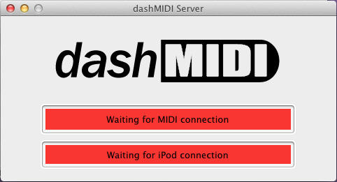 dashMIDI Server 0.7 : Main Window