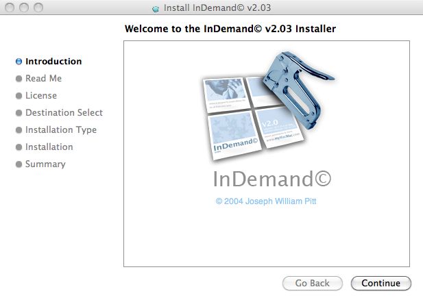 InDemand 2.0 : Main window