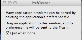 PrefCleaner 1.0 : Main window