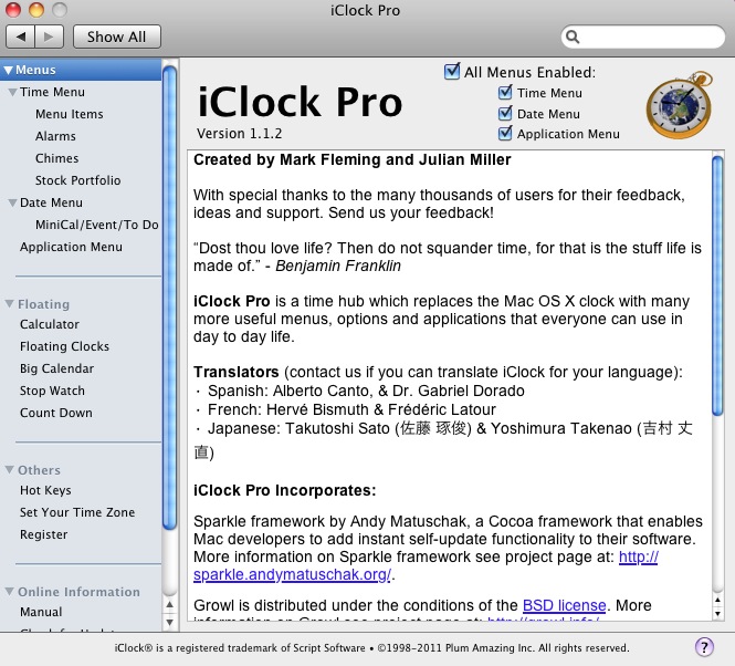 iClock 1.1 : About