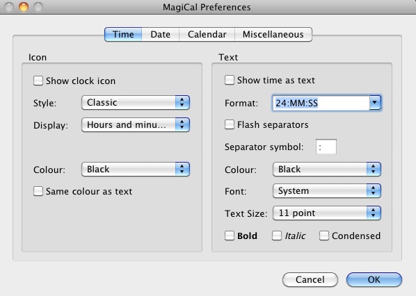 MagiCal 1.1 : Preferences