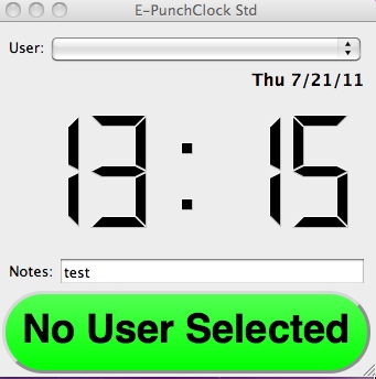 E-PunchClock Std 5.4 : Main window