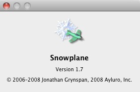 Snowplane 1.7 : About window