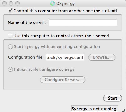 QSynergy 0.9 : Main window