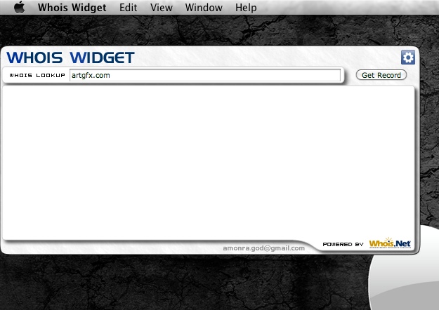 Whois Widget 1.0 : Main Window