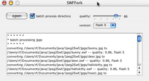 SWFFork 0.3 : Main window