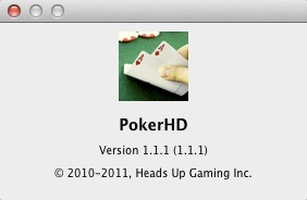 Poker HD Pro 1.1 : About window