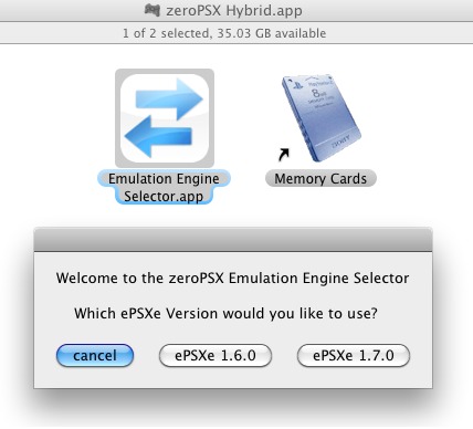 zeroPSX Hybrid 2.5 : Main window