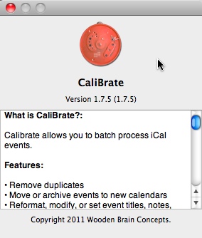 CaliBrate 1.7 : Main window