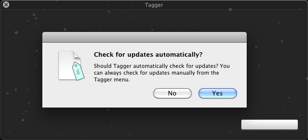 Tagger 1.2 : First Run - Updates