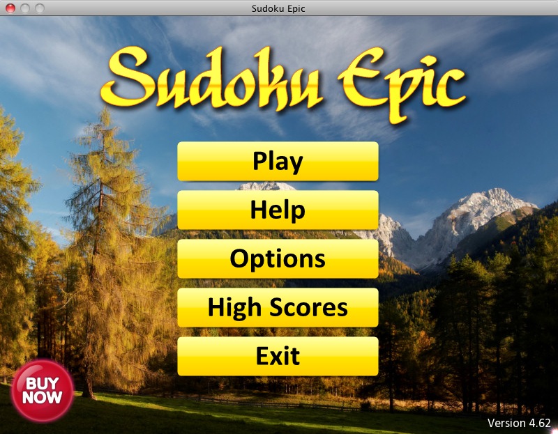Sudoku Epic 4.6 : Main menu