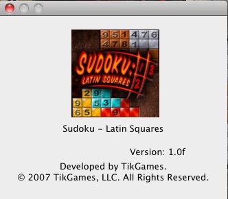 Sudoku Latin Squares 1.0 : About