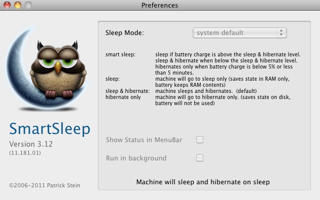 SmartSleep 3.1 : Preferences