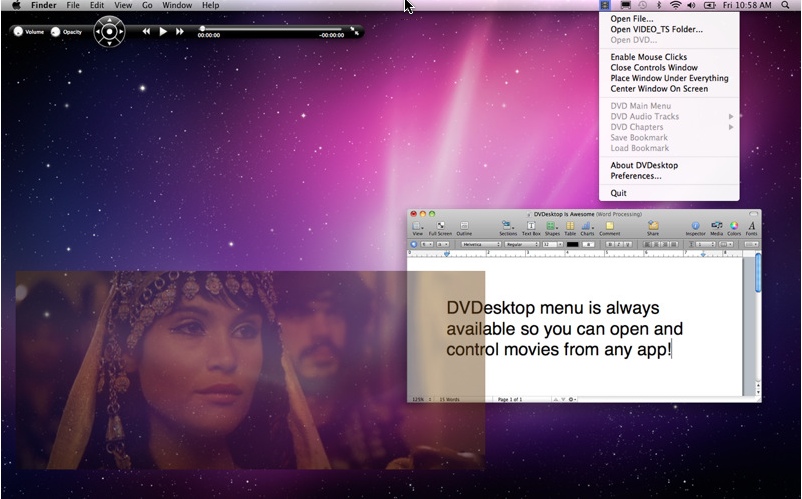 DVDesktop 1.1 : Main window
