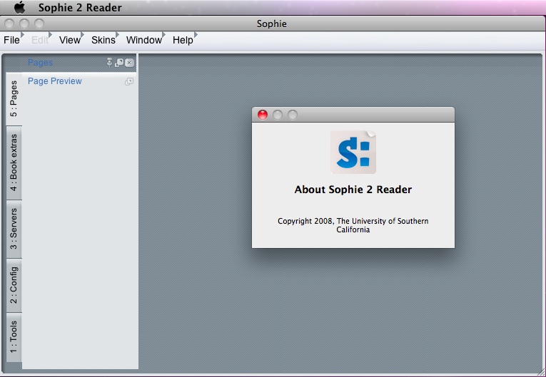 Sophie2Reader 2.0 : Main window
