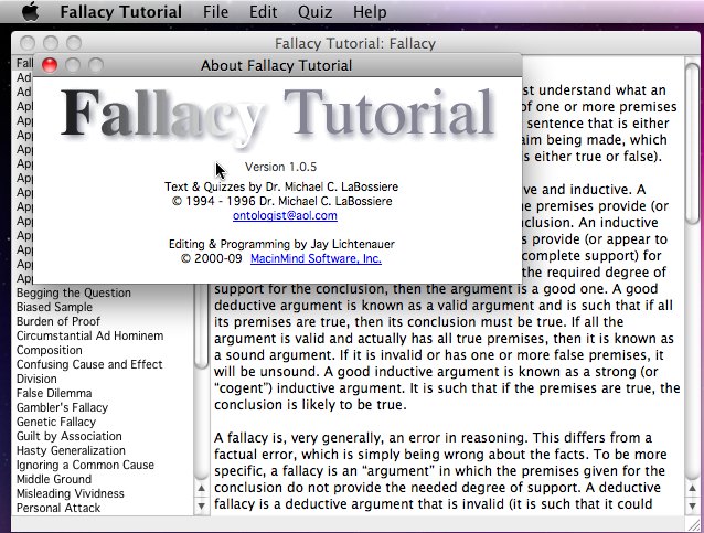 Fallacy Tutorial 1.0 : Main window