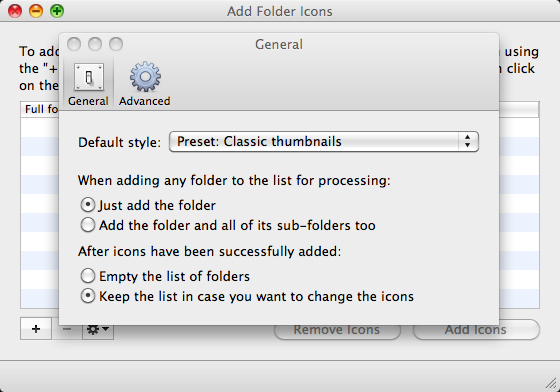 Add Folder Icons 2.0 : Preferences