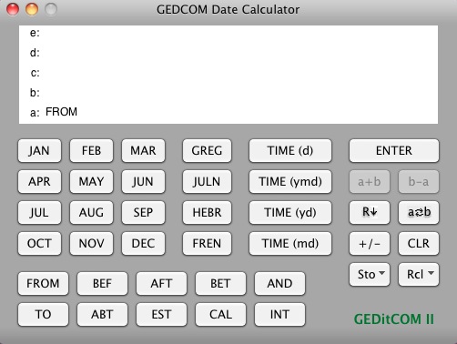 Date Calculator 2.0 : Main window