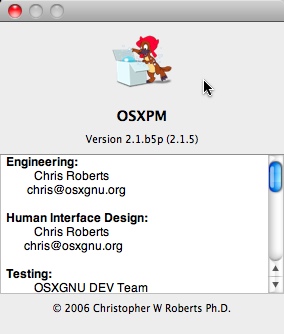 OSXPM 2.1 : Main window