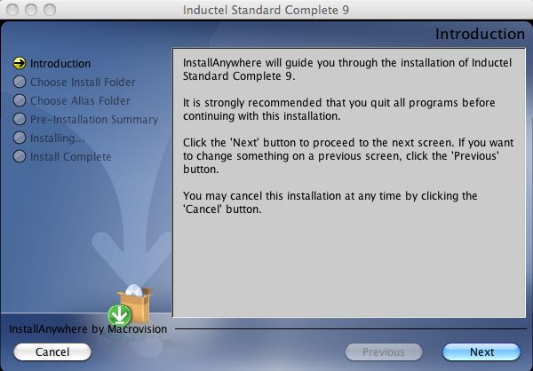 Inductel Standard Complete 9 8.0 : Main window