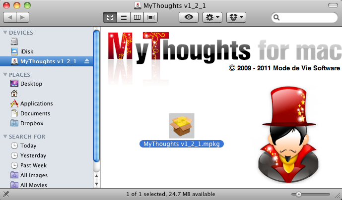 MyThoughts for Mac 1.2 : Package Content