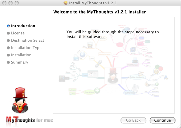 MyThoughts for Mac 1.2 : Installation