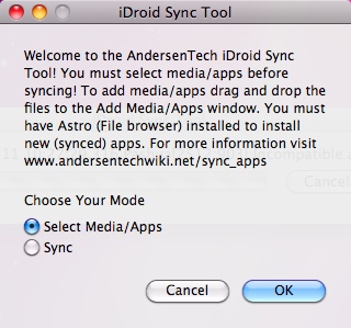 iDroid Sync Tool 1.0 : Main windows