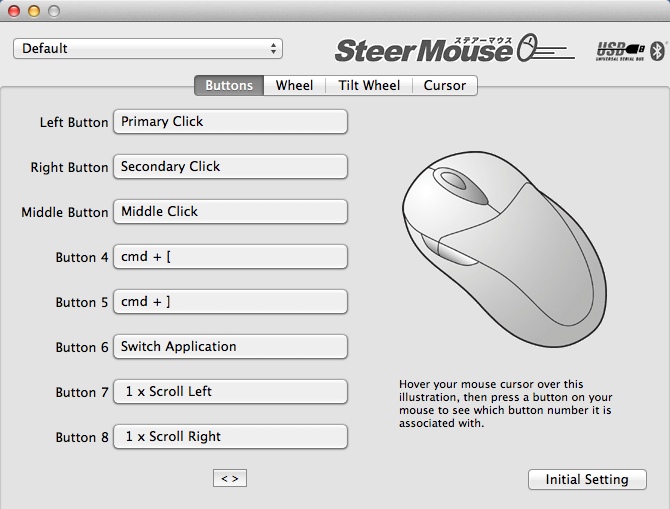 SteerMouse 4.1 : Configuring Mouse Buttons Settings