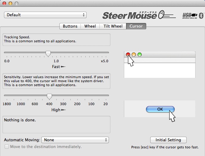 SteerMouse 4.1 : Configuring Mouse Cursor Settings