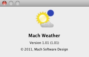 Mach Weather 1.0 : About window