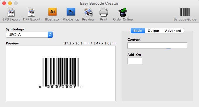 Easy Barcode Creator 3.0 : Main Window