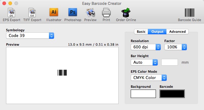 Easy Barcode Creator 3.0 : Output Options