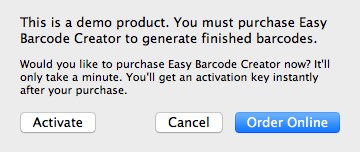 Easy Barcode Creator 3.0 : Trial Limitations