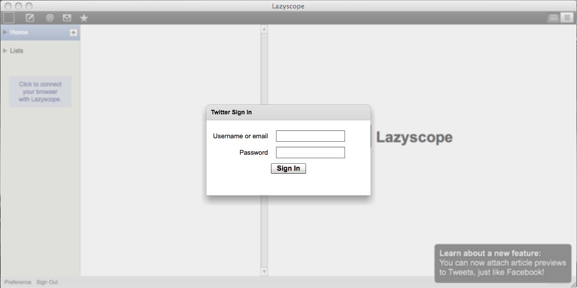 Lazyscope 1.2 : Main window