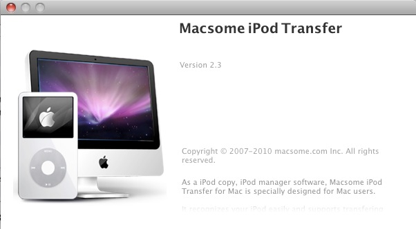iPodTransfer 2.3 : About window