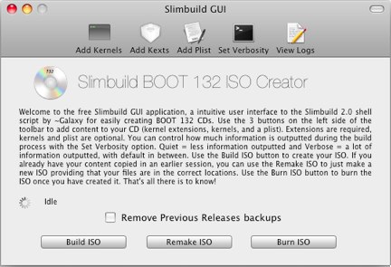 SlimbuildGUI 1.0 : Main window