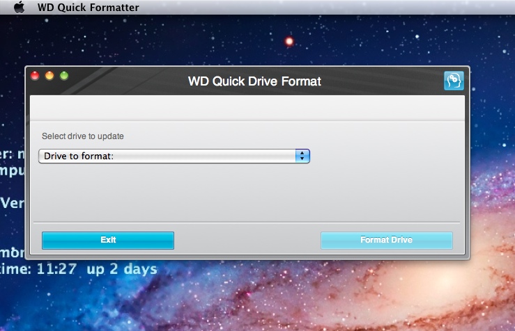 WD Quick Formatter 1.0 : Main window