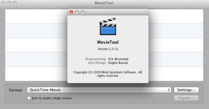 MovieTool 1.0 : Main Window