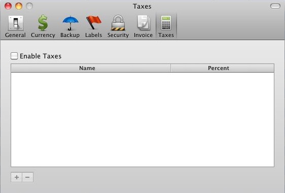 Money by Jumsoft 3.6 : Preferences - Taxes