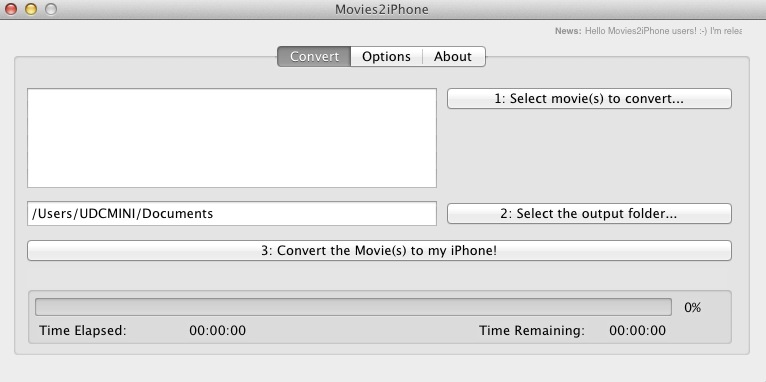 Movies2iPhone 2.1 : Main window