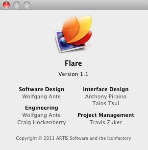 Flare 1.1 : About window