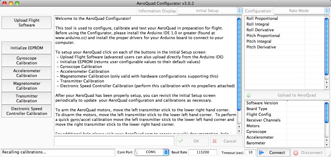 AeroQuadConfigurator 3.0 : Main window