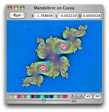 Mandelbrot on Cocoa 3.5 : Main window