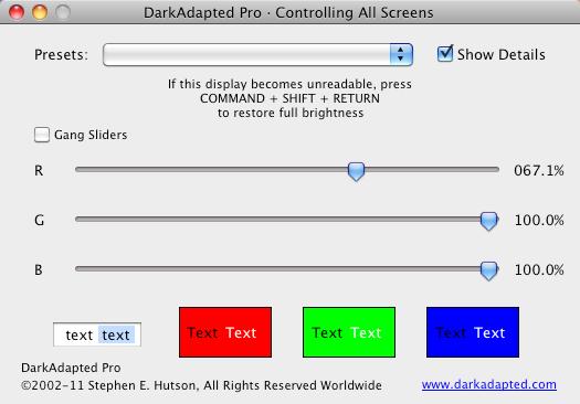 DarkAdapted 3.0 : Main Window (Advanced)